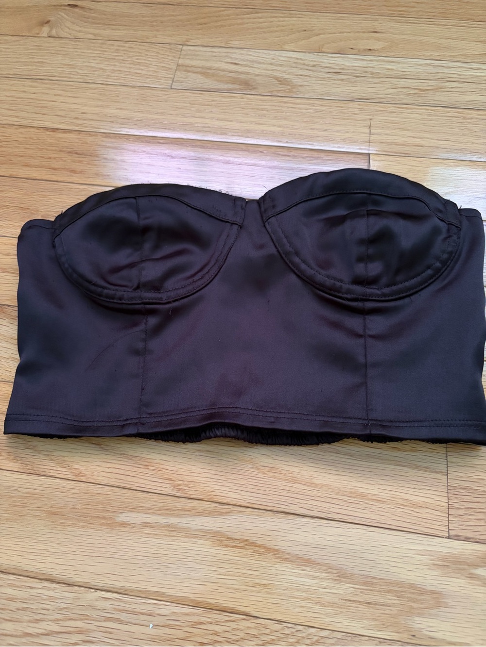 Forever 21 Black Strapless Longline Bandeau Bustier, Size Small
